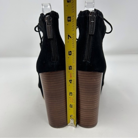 Vince Camuto Kamaye Black Suede Lace Up Platform Heeled Sandals Size 7 - Picture 7 of 12